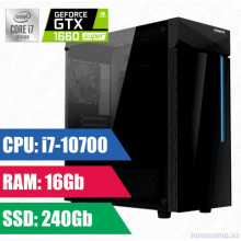 Oyun komputeri GIGABYTE C200 GLASS RGB i7-10700-16GB,240SSD+1TB HDD-GTX1660 Super 6GB